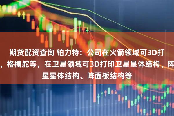 期货配资查询 铂力特：公司在火箭领域可3D打印箭体结构、格栅舵等，在卫星领域可3D打印卫星星体结构、阵面板结构等